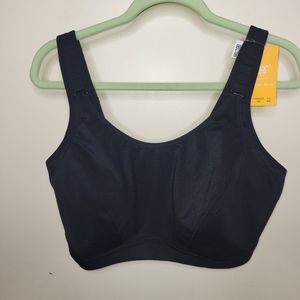 WingsLove Full Figure Black Adjustable Sports Bra Size 40G NWT